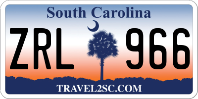SC license plate ZRL966