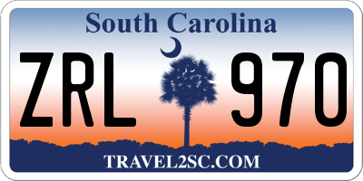 SC license plate ZRL970