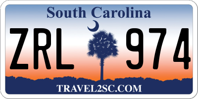 SC license plate ZRL974