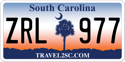 SC license plate ZRL977