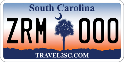 SC license plate ZRM000