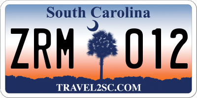 SC license plate ZRM012