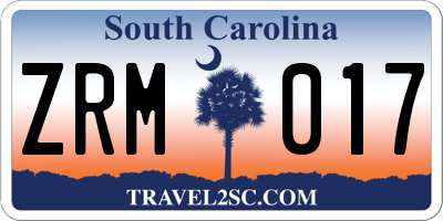 SC license plate ZRM017