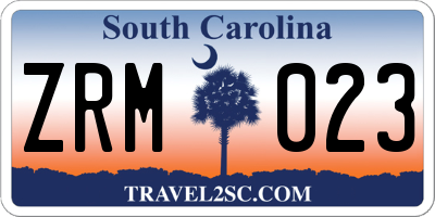 SC license plate ZRM023