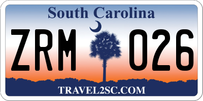 SC license plate ZRM026