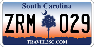 SC license plate ZRM029