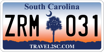 SC license plate ZRM031