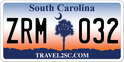SC license plate ZRM032
