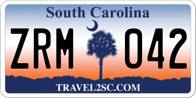 SC license plate ZRM042