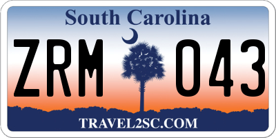 SC license plate ZRM043