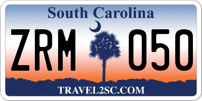 SC license plate ZRM050