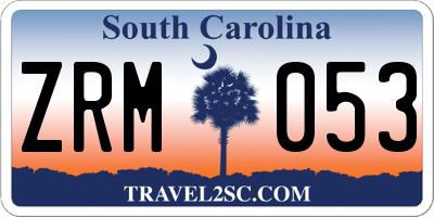 SC license plate ZRM053