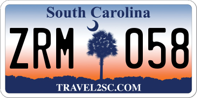 SC license plate ZRM058