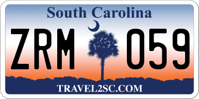 SC license plate ZRM059