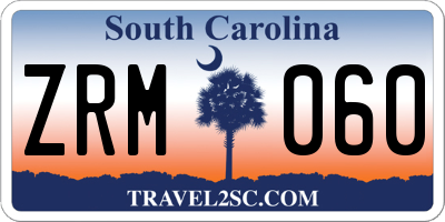 SC license plate ZRM060