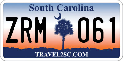 SC license plate ZRM061
