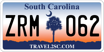 SC license plate ZRM062
