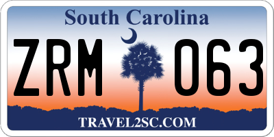 SC license plate ZRM063