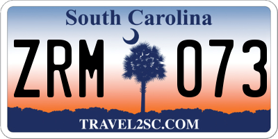 SC license plate ZRM073