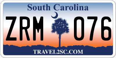 SC license plate ZRM076