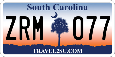 SC license plate ZRM077