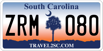 SC license plate ZRM080
