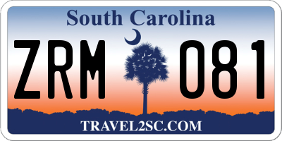 SC license plate ZRM081