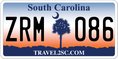 SC license plate ZRM086