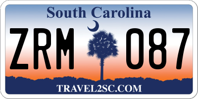 SC license plate ZRM087