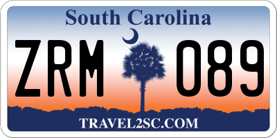 SC license plate ZRM089