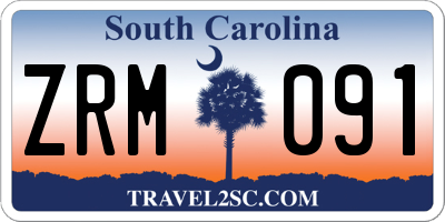 SC license plate ZRM091