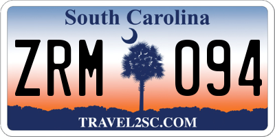 SC license plate ZRM094
