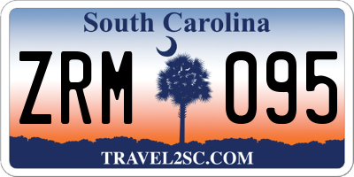 SC license plate ZRM095