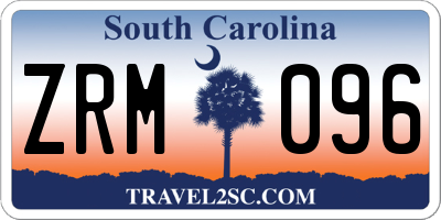 SC license plate ZRM096