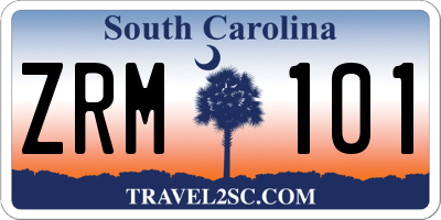 SC license plate ZRM101