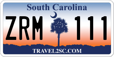 SC license plate ZRM111