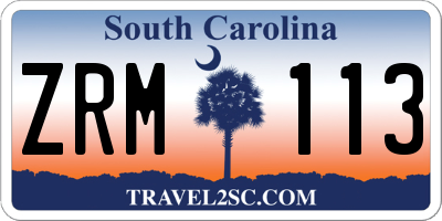SC license plate ZRM113