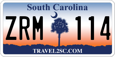SC license plate ZRM114