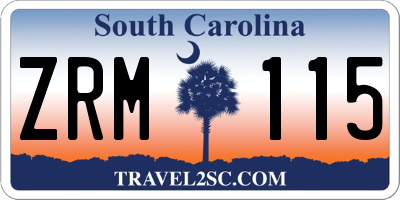 SC license plate ZRM115