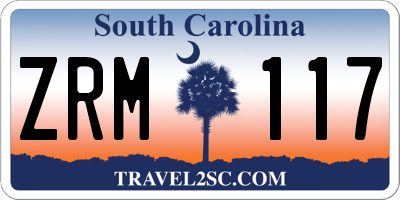 SC license plate ZRM117