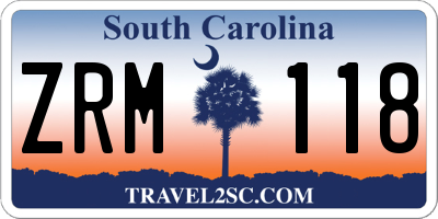 SC license plate ZRM118
