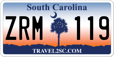 SC license plate ZRM119