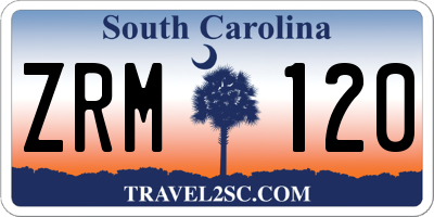 SC license plate ZRM120