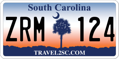 SC license plate ZRM124