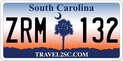 SC license plate ZRM132