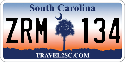 SC license plate ZRM134