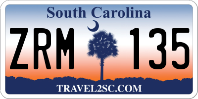 SC license plate ZRM135