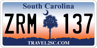 SC license plate ZRM137