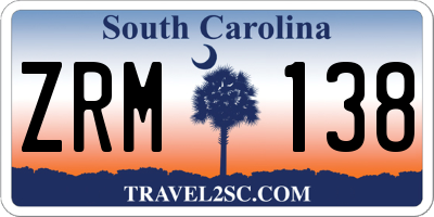 SC license plate ZRM138