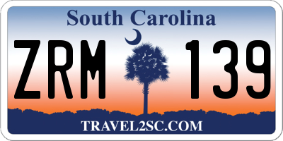 SC license plate ZRM139